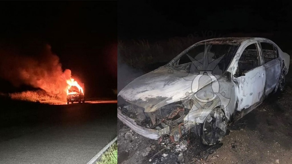 Daireaux: Se incendió un auto con daños totales