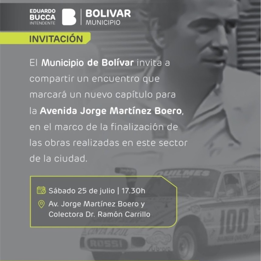 El Municipio invita a compartir la presentaci&oacute;n de la obra finalizada en la avenida Jorge Mart&iacute;nez Boero