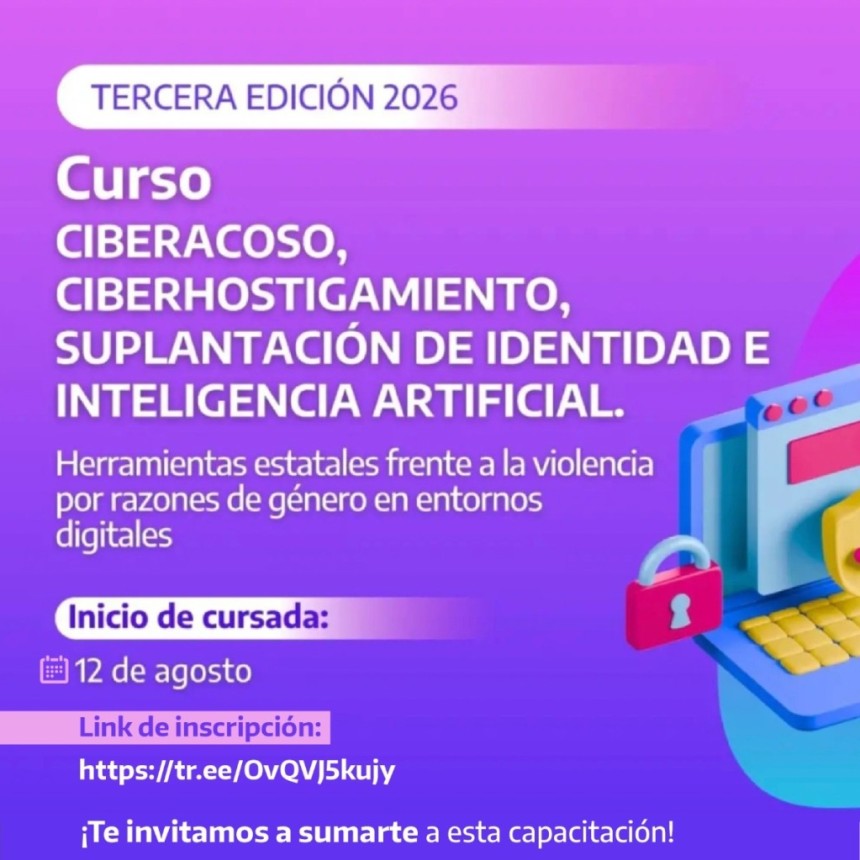El Municipio invita a participar de una nueva edici&oacute;n del curso sobre Ciberacoso, Ciberhostigamiento e Inteligencia  Artificial