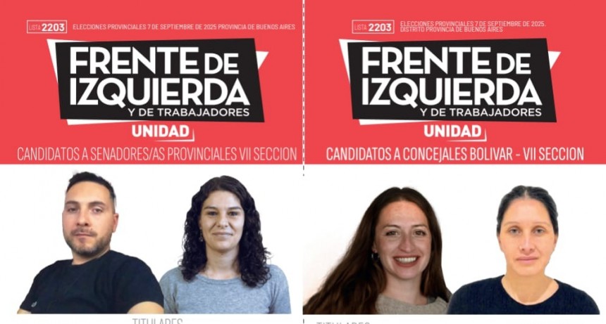 Frente de Izquierda y Trabajadores Unidad: Les presentamos nuestra boleta
