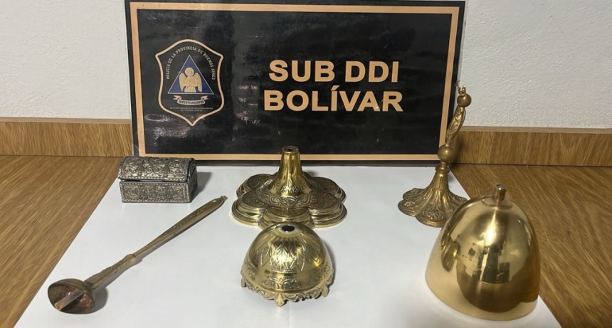 Informe Oficial SUB DDI de Bol&iacute;var: detuvieron  a una persona y se recuperaron objetos pertenecientes a la Parroquia San Carlos Borromeo