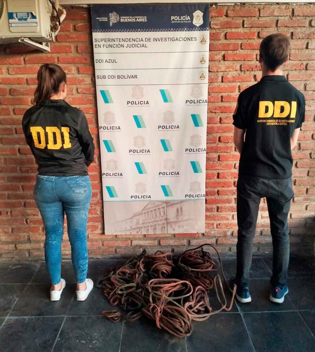 La SUB DDI de Bolívar secuestró una gran cantidad de cobre recientemente robado de una granja avícola