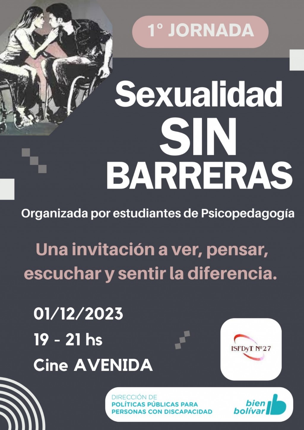 La dirección de Políticas Públicas para Personas con Discapacidad acompaña la  primera jornada “Sexualidad sin Barreras”
