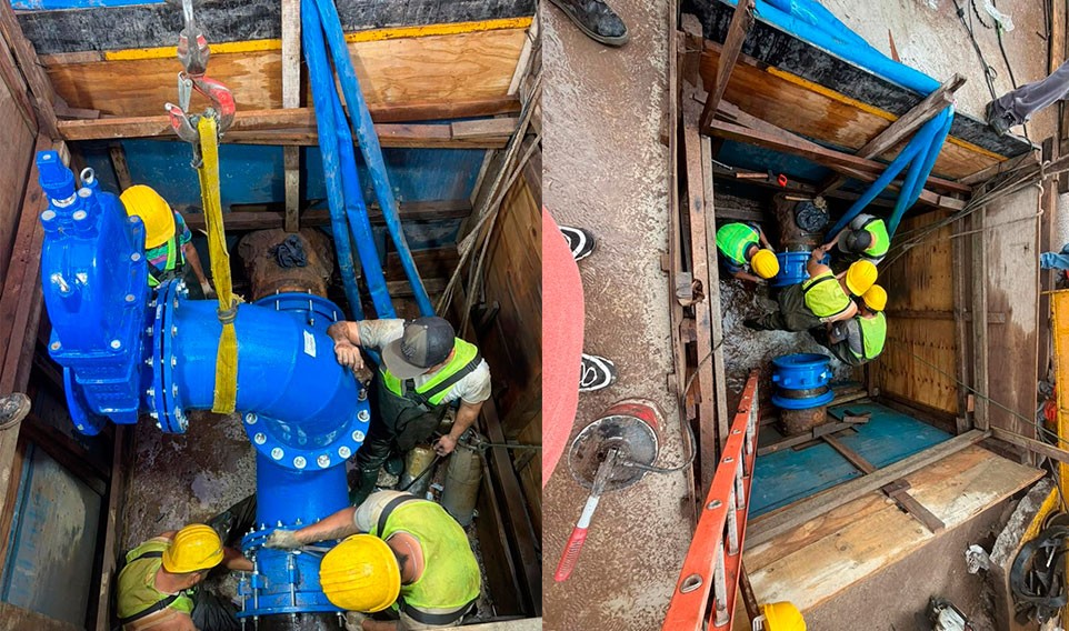 Finalizaron la intervención sobre la Obra de Empalme y colocación de Válvula sobre Avenida Lavalle