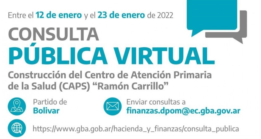 Promueven una consulta p&uacute;blica para crear un nuevo CAPS, ser&aacute; desde el 12 hasta el 23 de enero