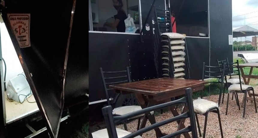 Ingresaron a robar en “Lomito's Resto” y los pescó la alarma, alcanzaron a llevarse las garrafas y dañaron la puerta de ingreso