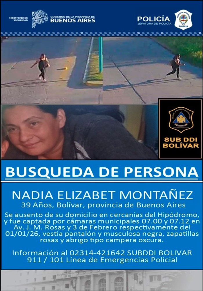 Informe Policial: se realizan intensos Operativos de Rastrillaje para dar con el paradero de Nadia Montañez