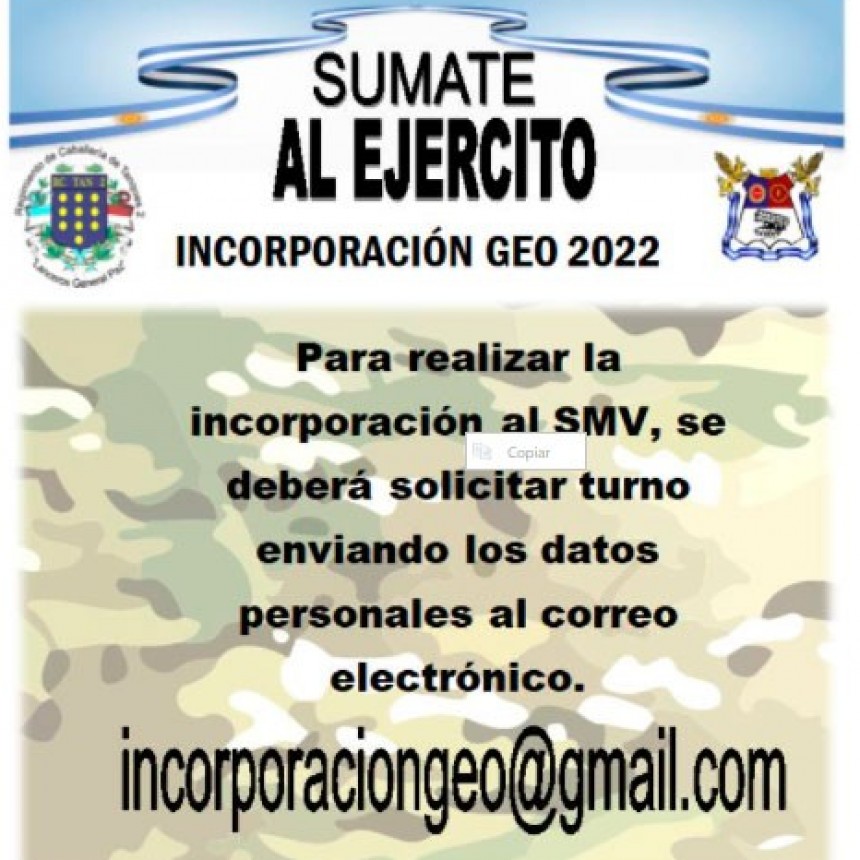 El Ejército Argentino abrió la inscripción para voluntarios que se quieran incorporar