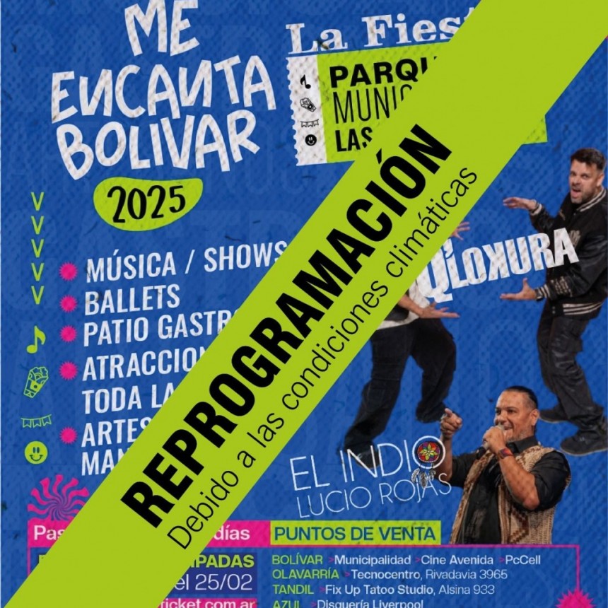 Reprogramación del festival Me Encanta Bolívar