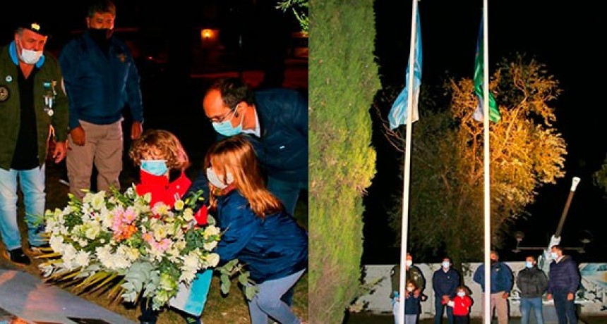 El intendente Pisano iz&oacute; la bandera junto a excombatientes