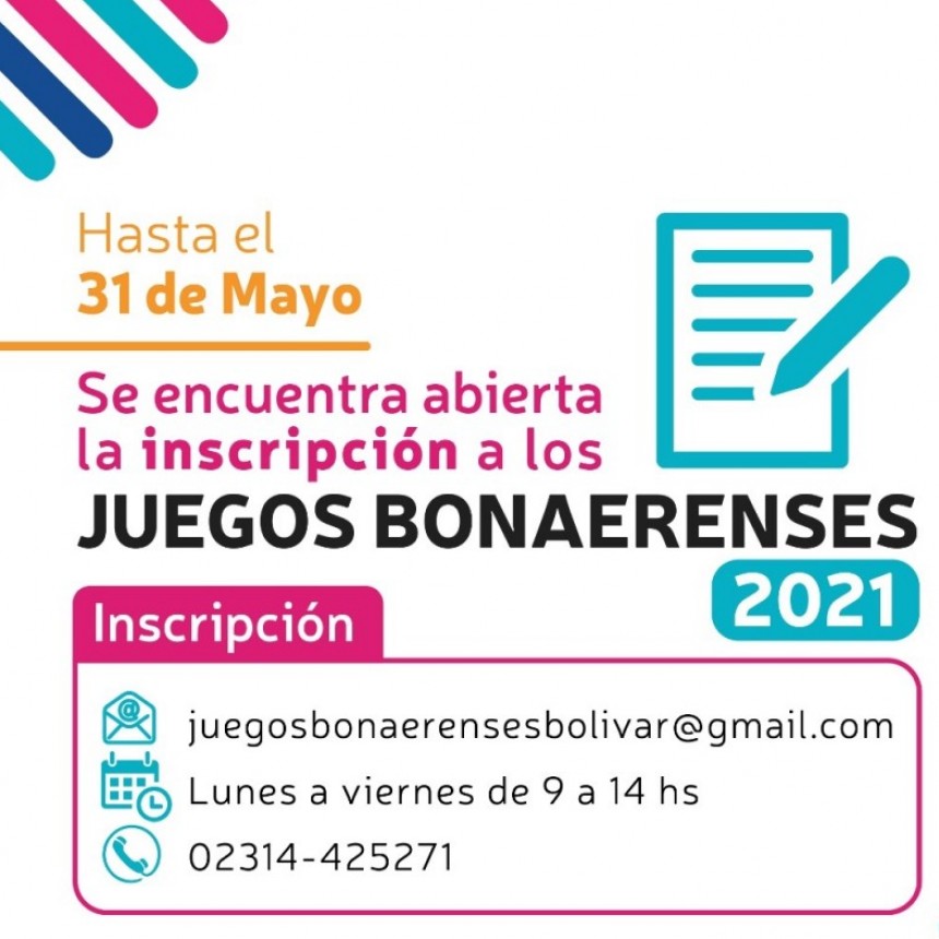 Juegos Bonaerenses 2021: Abrieron la inscripci&oacute;n hasta el 31 de mayo