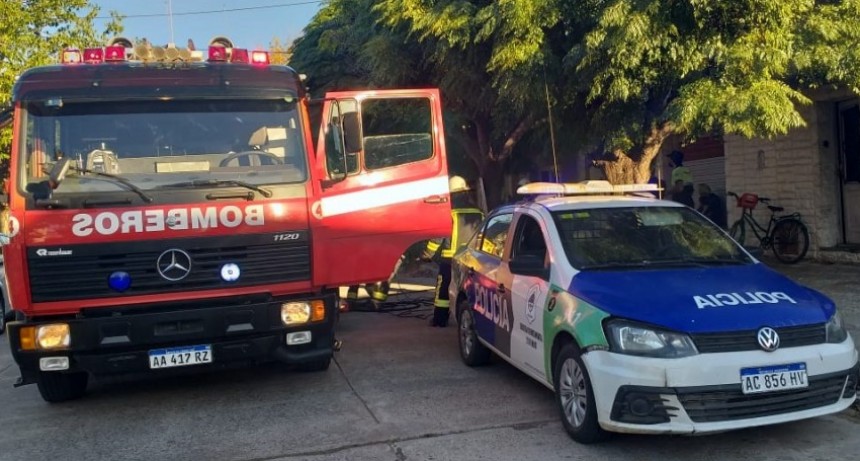 Principio de incendio en un departamento