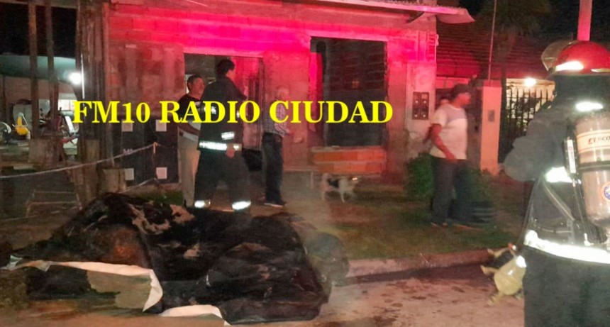 Se produjo el  incendio de un chulengo en una vivienda de Melitona