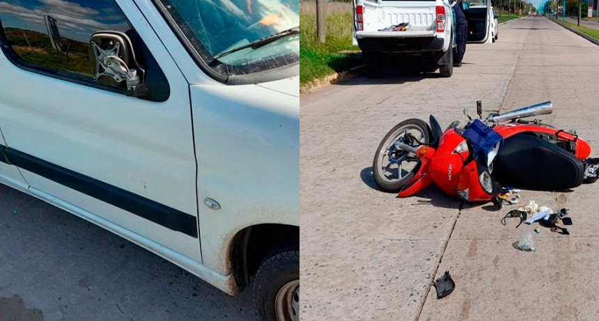 Un motociclista resultó con heridas de consideración tras un accidente de tránsito