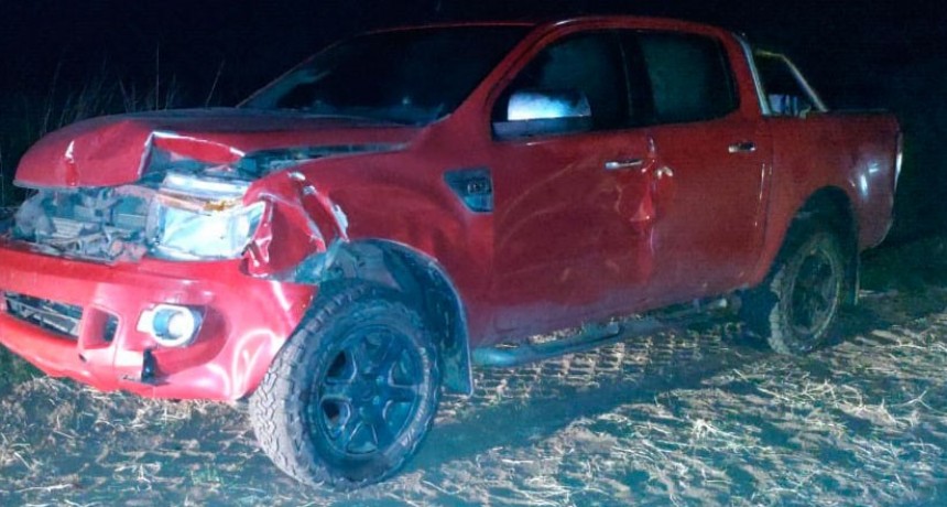 Esta madrugada: Se registró la colisión de una camioneta con un animal vacuno, no hubo personas heridas