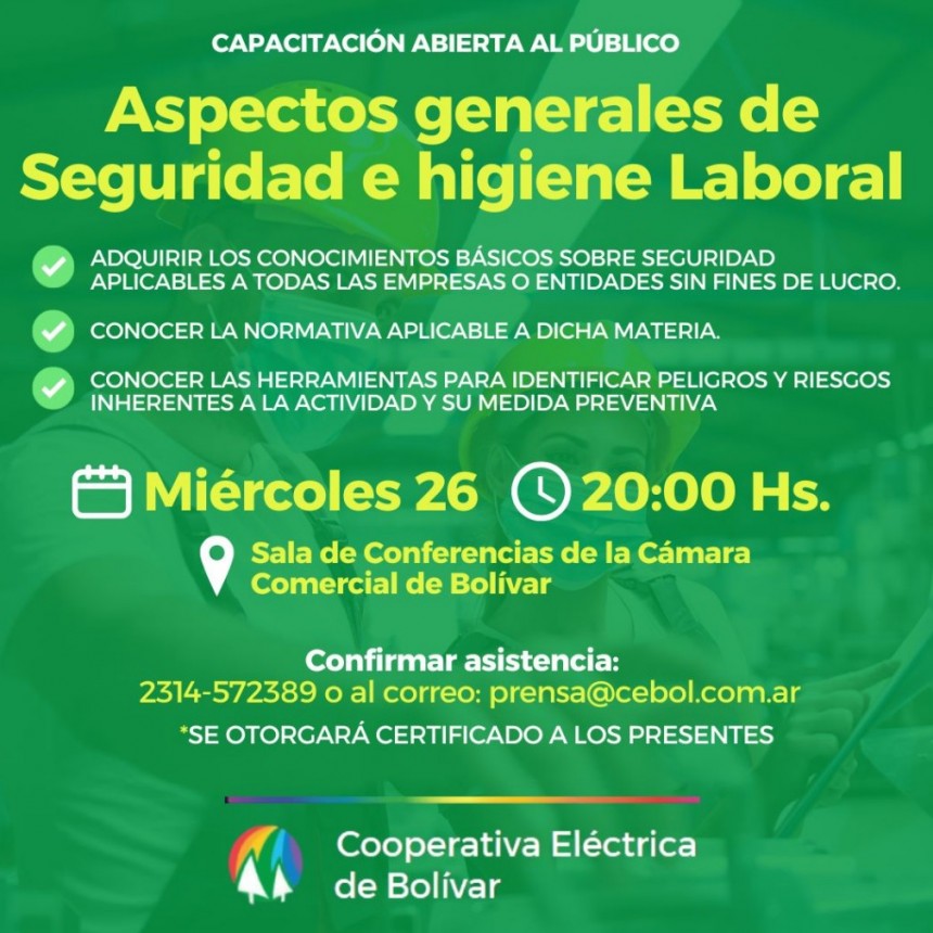 Hoy se realiza la capacitaci&oacute;n que impulsa la Cooperativa El&eacute;ctrica de Bol&iacute;var, y en FM 10 hablamos con Franco Liberatti que ser&aacute; el instructor