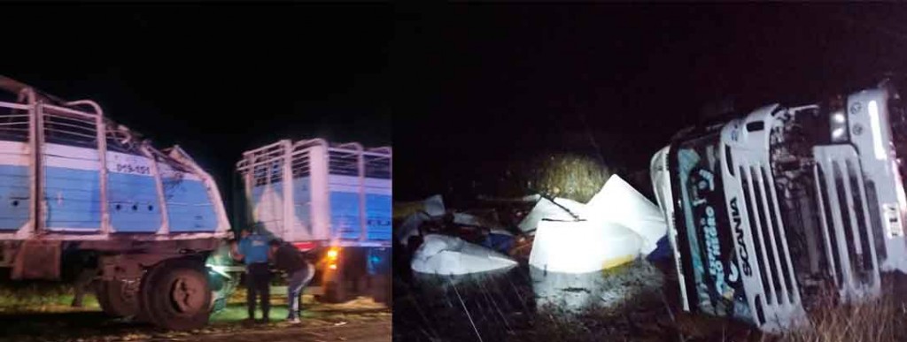 Ruta 205: Se registraron dos vuelcos entre la noche del lunes y primeras horas de este martes