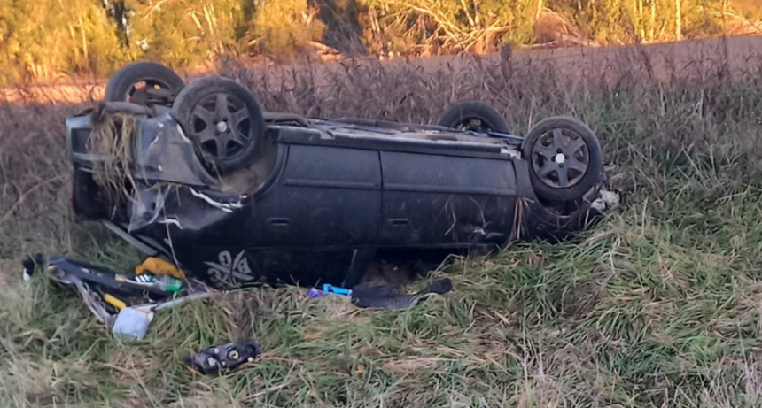Este Sábado en Ruta 65: Despiste y vuelco sin consecuencias en inmediaciones a Dudignac