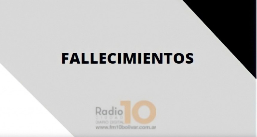 Falleci&oacute; en Bol&iacute;var, Mercedes Rosa Urrutia Viuda de Gonz&aacute;lez