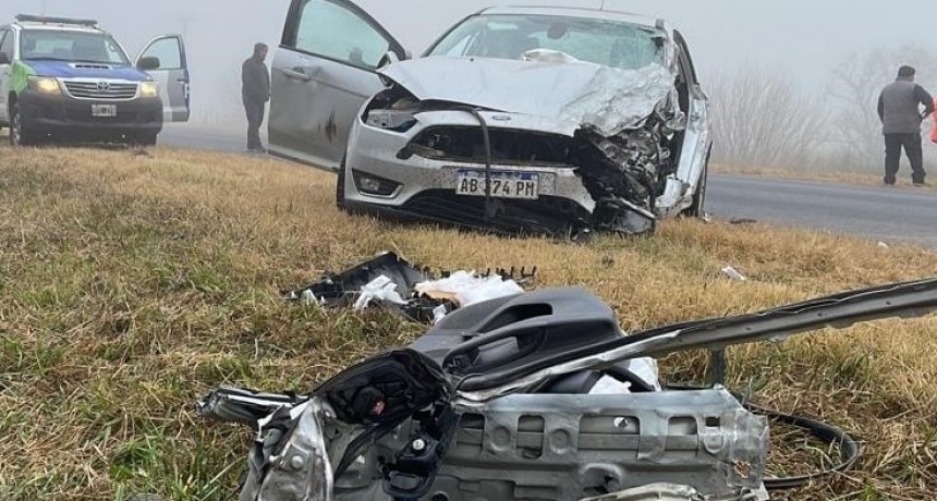 La niebla y sus consecuencias : Choque múltiple en Ruta 5, tres autos involucrados