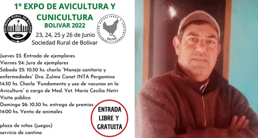 Jorge Azpárren contó detalles de la Primera Expo de Avicultura y Cunicultura que se desarrollará en la Sociedad Rural de Bolívar