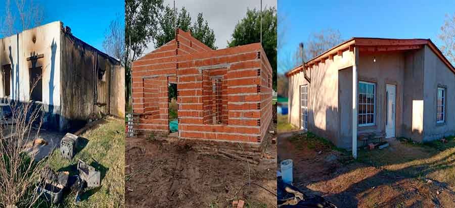 A un mes de cumplirse dos años de la pérdida total de su vivienda tras un voraz incendio en Hale, Agustín Suárez ya está viviendo en su casa construida de cero