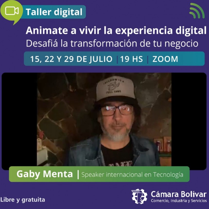 C&aacute;mara Comercial te invita a participar del Workshop Animate y vivir la experiencia digital, de la mano del Speaker Internacional en Tecnolog&iacute;a Gaby Menta