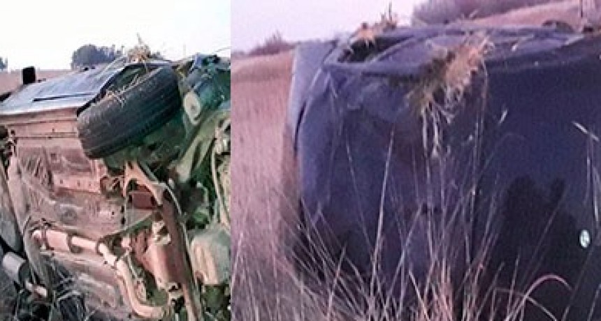 Una mujer polic&iacute;a sufri&oacute; un espectacular vuelco en Ruta 226