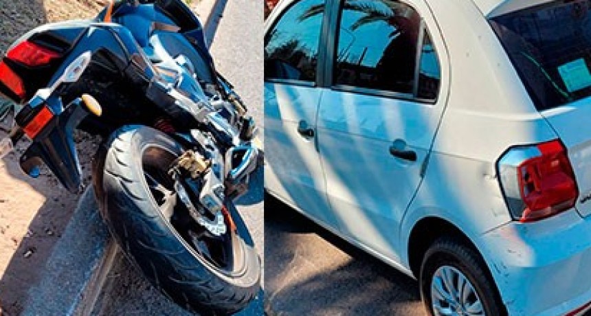 Una joven motociclista fue trasladada hacia el hospital tras una colisi&oacute;n con un veh&iacute;culo