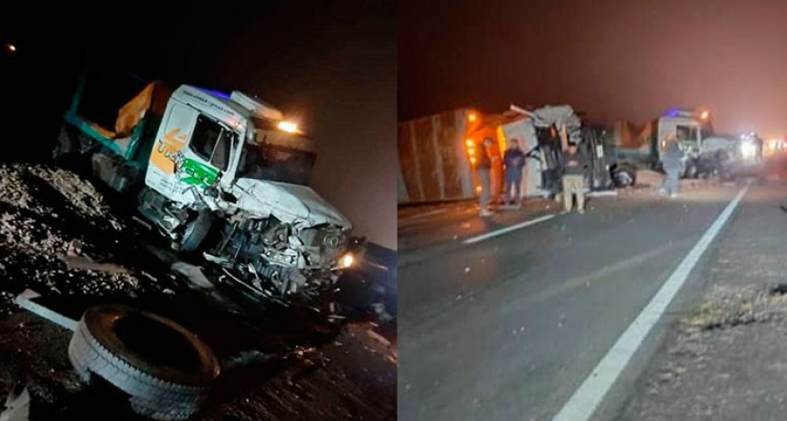 Habr&iacute;a un fallecido tras el choque entre camiones