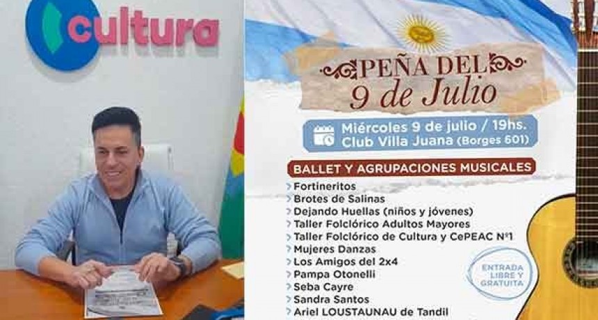 La Peña del 9 de Julio se celebra en el SUM del Club Villa Juana, Jorge Fernández dio los detalles