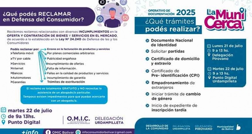 El programa “La Muni Cerca” llega a Pirovano y Urdampilleta