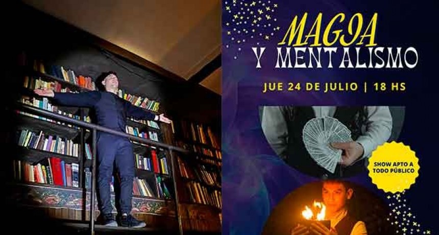 Biblioteca Popular Alcira Cabrera: Show de Magia y Mentalismo este jueves 24 de julio, con Nico Zaccardi