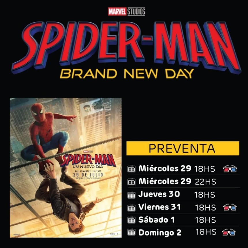 Spider-Man: Nuevo D&iacute;a llega al Cine Avenida con funciones especiales y en 3d, la propuesta ideal en vacaciones de invierno