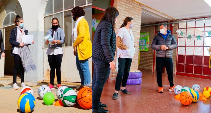 El Municipio entreg&oacute; material deportivo al Centro 801 y la Escuela n&ordm;7