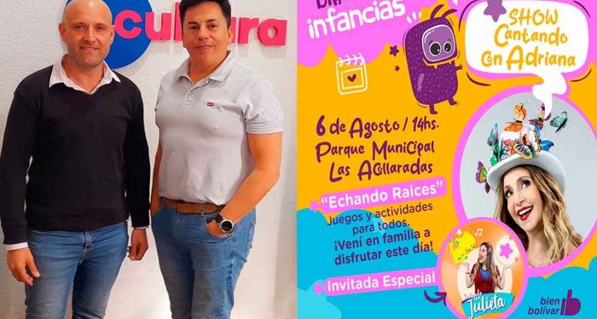 Bolívar celebra el Día de las Infancias con el show “Cantando con Adriana”, y en FM 10 hablamos con César Tordo y Jorge Fernández