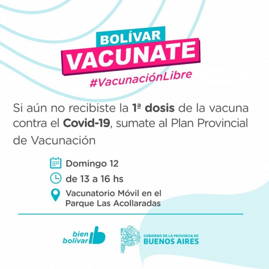 Este s&aacute;bado se aplicar&aacute;n segundas dosis de Covishield por turnera PBA, el domingo primera dosis a mayores de 18 en el Parque Municipal