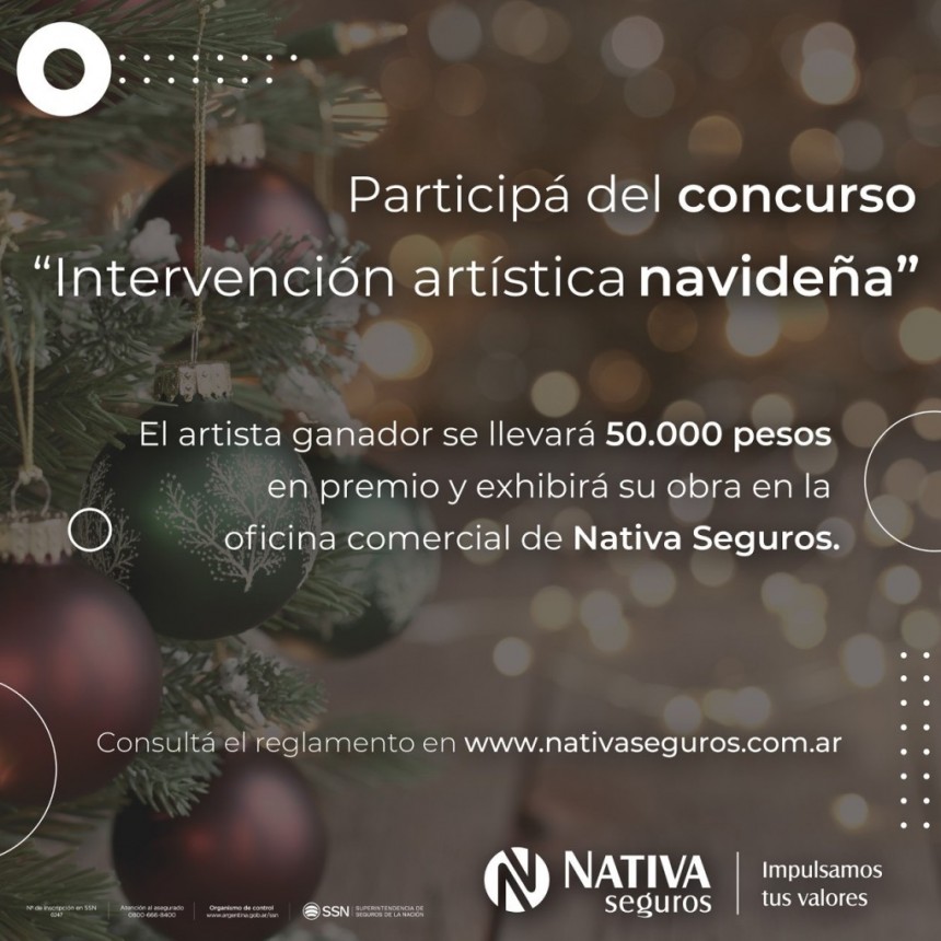 Nativa Seguros lanza el concurso &ldquo;Intervenci&oacute;n art&iacute;stica navide&ntilde;a&rdquo; y convoca a artistas locales a presentar propuestas