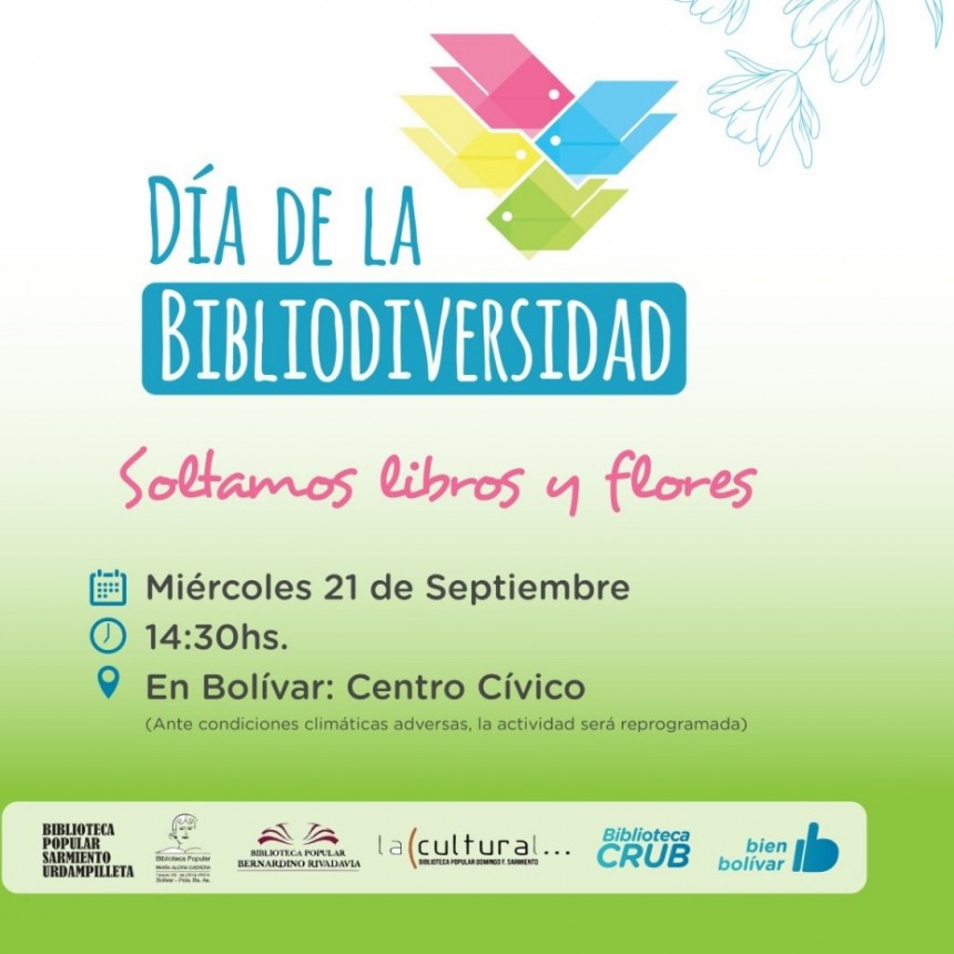 Se realizará una suelta de libros por el día de la Bibliodiversidad