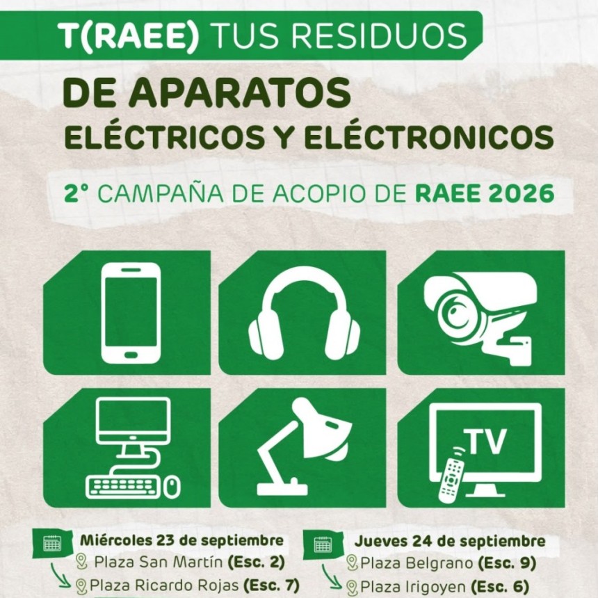 Segunda Campa&ntilde;a de Acopio de Residuos de Aparatos El&eacute;ctricos y Electr&oacute;nicos 