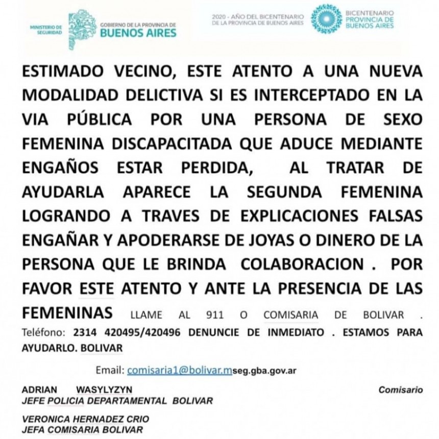 Con un engaño similar al llamado cuento del tío, le sustrajeron a una mujer anillos de oro y dinero en efectivo