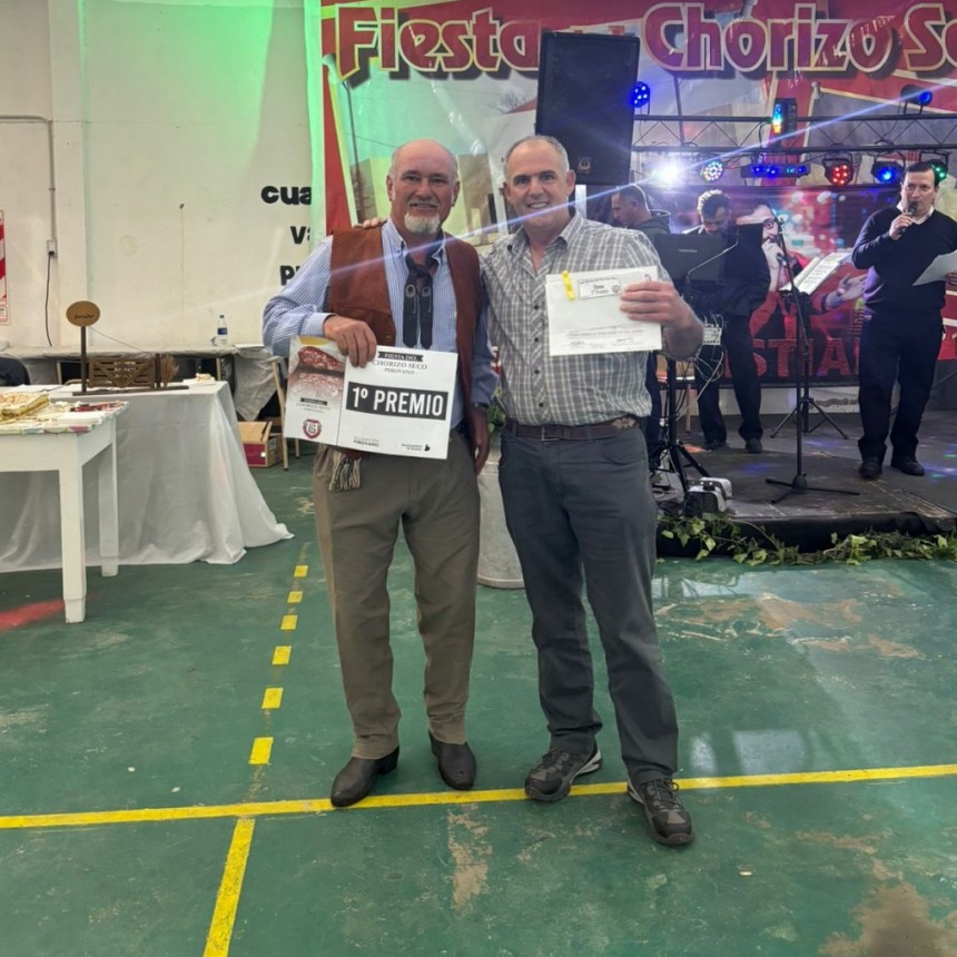 Juan Alberto Diez de la ciudad de Daireaux, fue el ganador de la 20ª Fiesta del Chorizo Seco en Pirovano