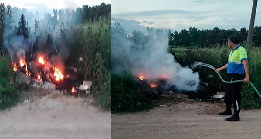 Personal de Defensa Civil extinguió un foco ígneo