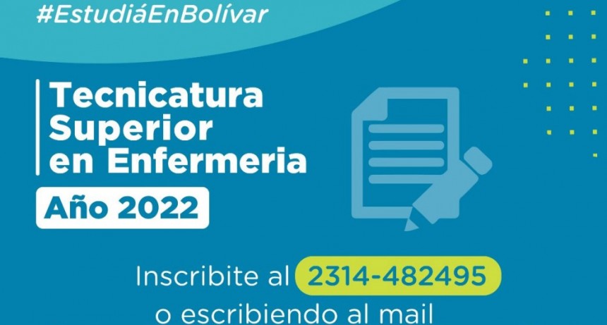 Comienza la preinscripci&oacute;n para la tecnicatura en enfermer&iacute;a 2022