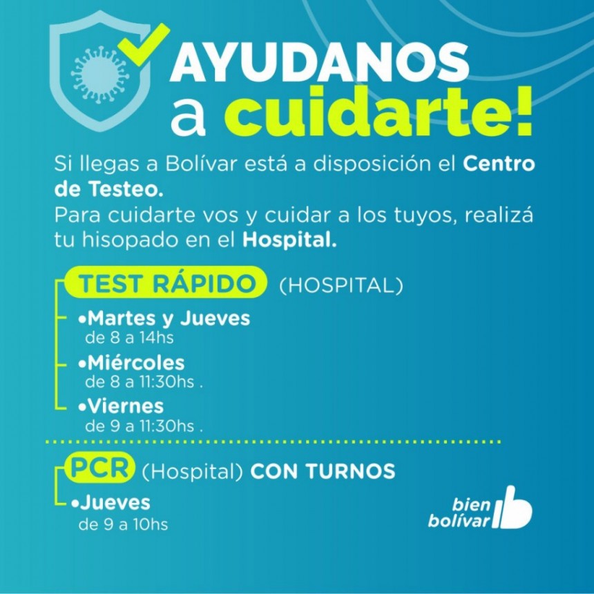Cómo funcionará el Centro de Testeo la última semana de diciembre